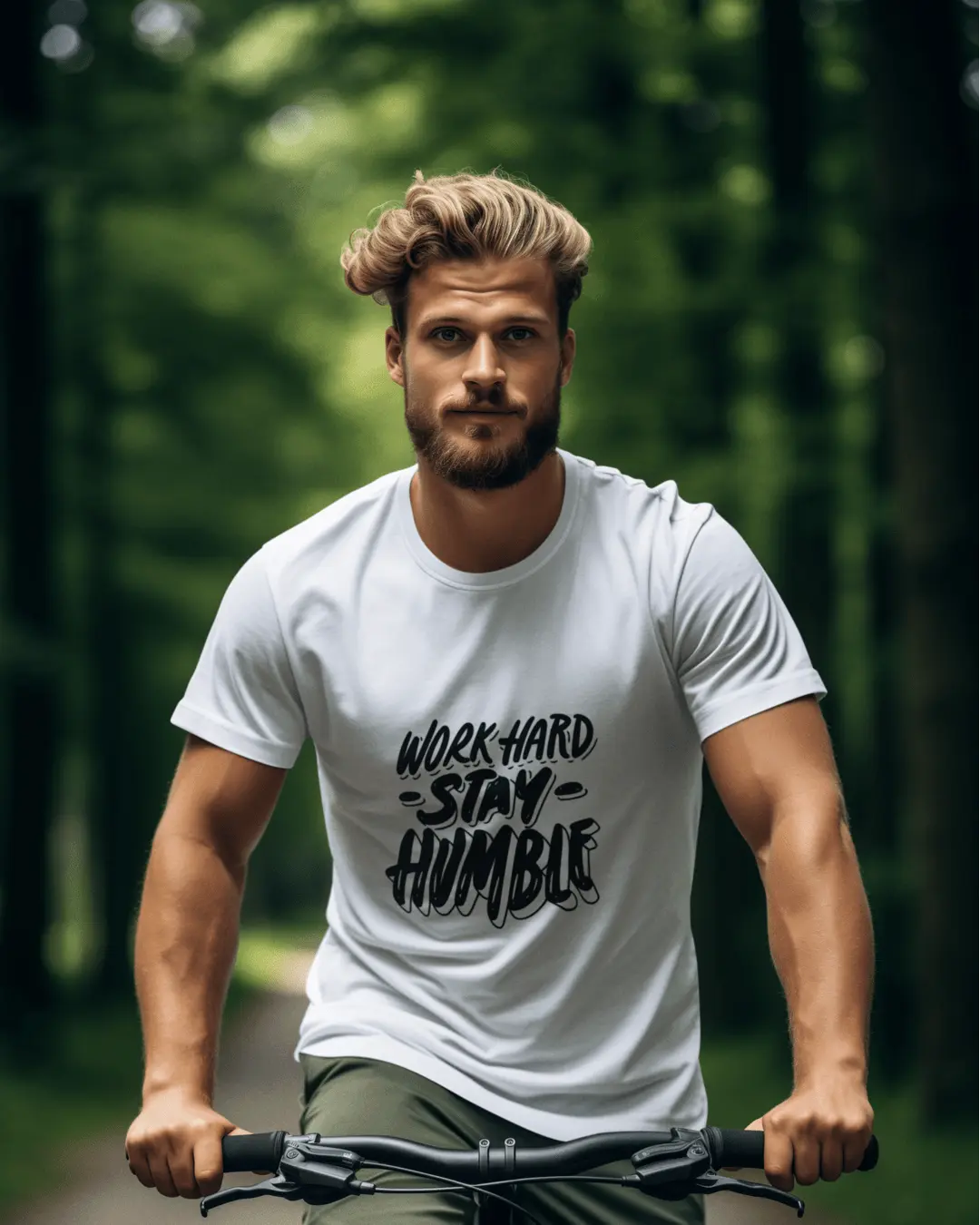 Work Hard & Stay Humble White Regular Fit T-Shirt