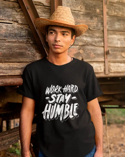 Work Hard & Stay Humble Black Regular Fit T-Shirt